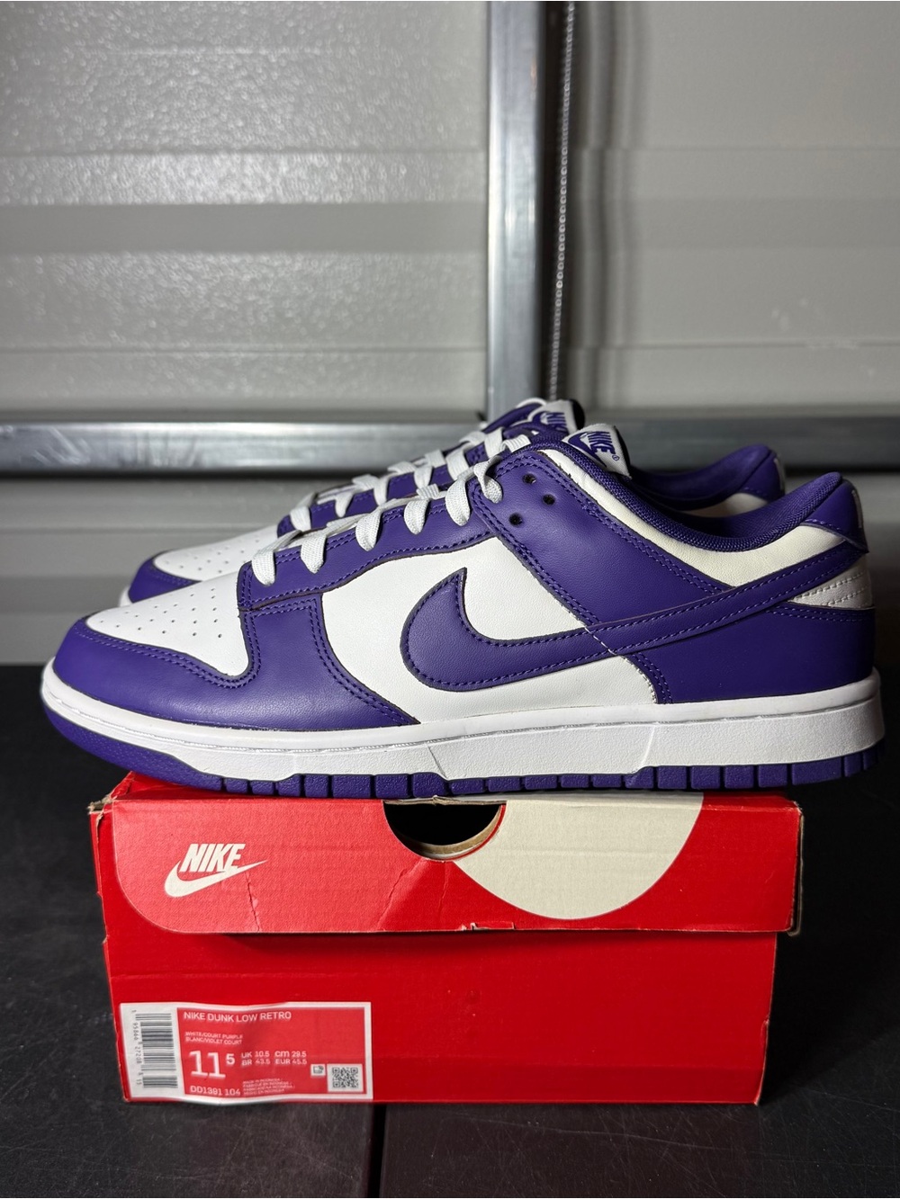 Size 11.5 - Nike Dunk Low Retro Champion Court Purple White 2022 DD1391-104